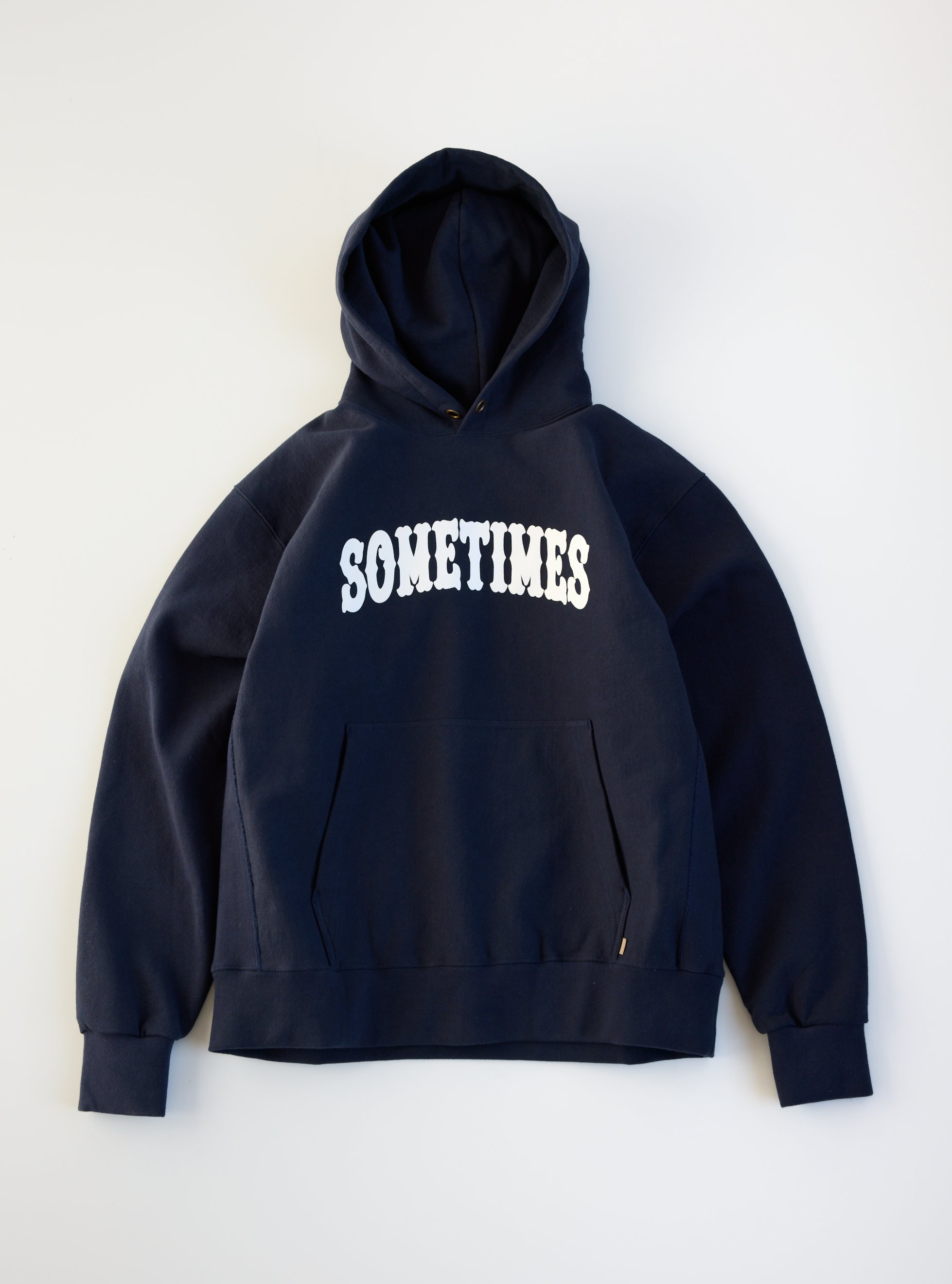 Sometimes hoodie, navy with arched white print